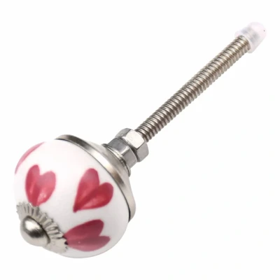 Afbeelding van Good in Style Meubelknop 30mm wit roze hartjes