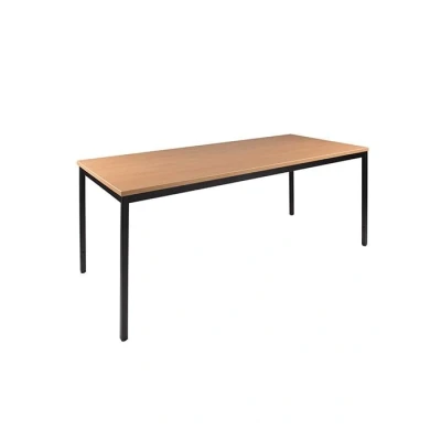 Afbeelding van Kantinetafel Basic 160cm breed 80cm diep beuken blad zwart frame rechthoekig