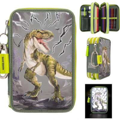Afbeelding van Depesche Dino World gevulde 3 vaks etui REFLECTOR