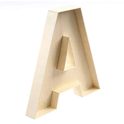 Afbeelding van Handgemaakte Ambachten Houten vulbare Brief A, Doos A Z Holle Letters