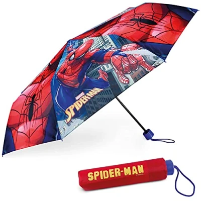 Afbeelding van Windproof Spiderman paraplu voor Kinderen BONNYCO Opvouwbare met Tas, Rugzak of Reistas Compacte Stevige Structuur Mini Jongens Geschenk