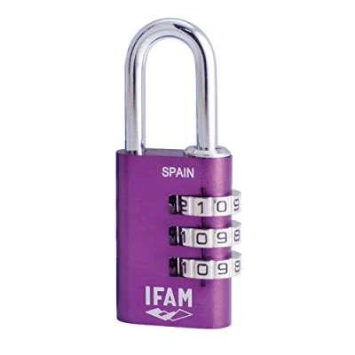 Afbeelding van Combinatieslot IFAM Combi30 Paars Aluminium Chroomstaal (3 cm)