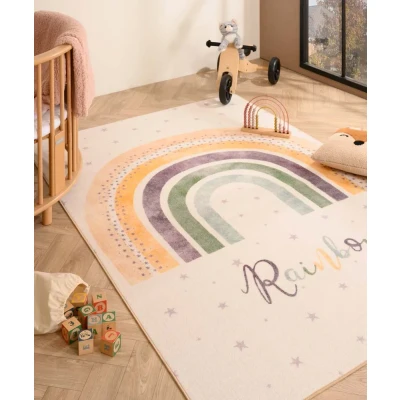 Afbeelding van Kindervloerkleed Joy Regenboog Crème 120x170 Cm