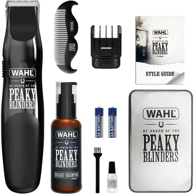 Afbeelding van Wahl en Peaky Blinders Clipper &amp; Personal Trimmer Gift Set, Vaste Tondeuses voor mannen, Hoofd Scheerapparaat, Oor Neus Trimmer, Ontharing, Haarsnijden Cape, Heren Verzorgingsset