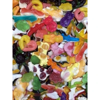 Afbeelding van Dieren snoep mix 500 gram Snoepzakjes Snoepgoed snoepjes Haribo snoeppot carnaval accessoires