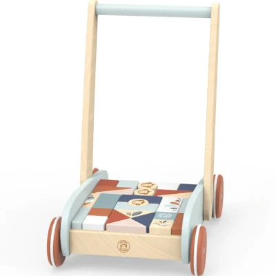 Afbeelding van Speedy monkey loopwagen met blokken 27st