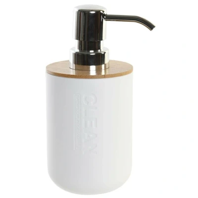 Afbeelding van Items Zeeppompje/dispenser Bamboe ivoor wit 9 x 15 cm