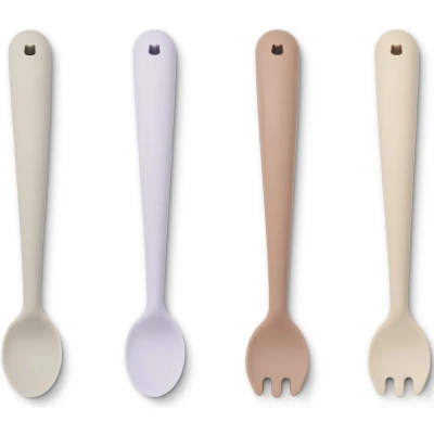 Afbeelding van Liewood siliconen kinderbestek shea apple blossom multi mix 4st