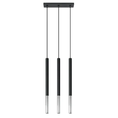 Afbeelding van Plafondlamp MOZAICA 3L zwart/chroom hanglamp met 3x G9 fitting IP20 230V