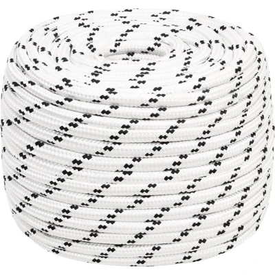 Afbeelding van vidaXL Boottouw gevlochten 12 mmx100 m polyester wit