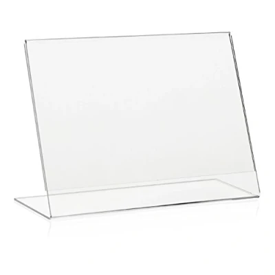 Afbeelding van 10 x Vitadisplays® reclamestaander, L standaard, liggend formaat, DIN A5, transparant van originele plexiglas (verpakking stuks)