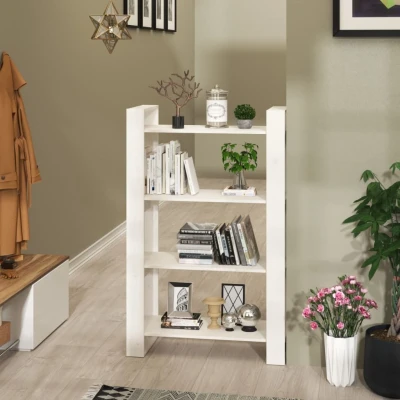 Afbeelding van Boekenkast/kamerscherm 80x35x125 cm massief grenenhout wit