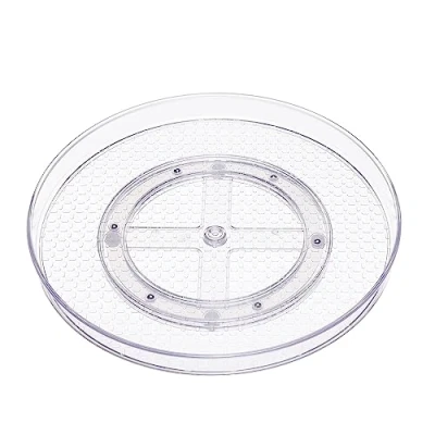 Afbeelding van Amazon Basics Lazy Susan Organizer, draaibaar dienblad, transparant, 30,5 cm, 2 stuks