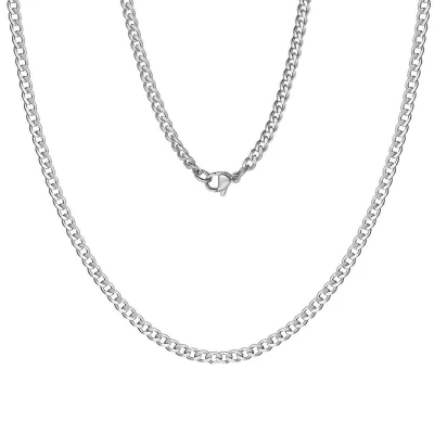 Afbeelding van Fako Bijoux® Schakelketting Staal RVS Gourmette Cuban Link 3.5mm 55cm Zilverkleurig