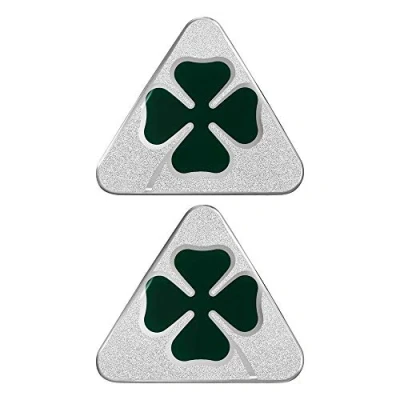Afbeelding van 4R Quattroerre.it 21842 officiële 3D stickers, klaverblad, groen, zilver, rechts + links, 95 x 85 mm
