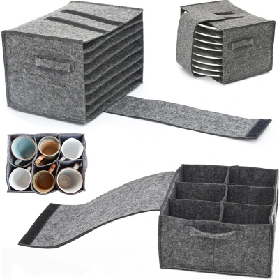 Afbeelding van Set van 2: Vilten Camper Plaathouder &amp; Bekerhouder Glashouder Camping Kopjeshouder Kamper B...