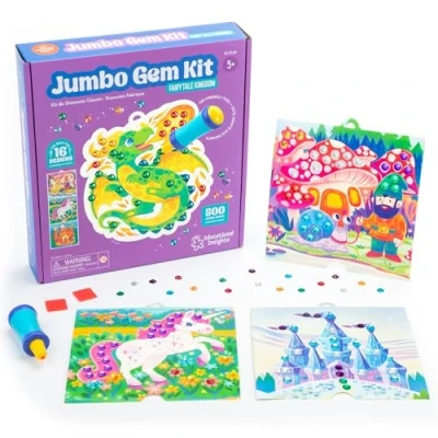 Afbeelding van Learning Resources Jumbo Gem Kit, speelgoed voor 5 jarige jongens en meisjes, herbruikbare Diamond Painting set kinderen, 510 stuks
