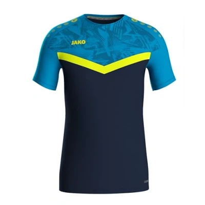 Afbeelding van JAKO T shirt Iconic marine blauw/fluogeel 34 / 3XL