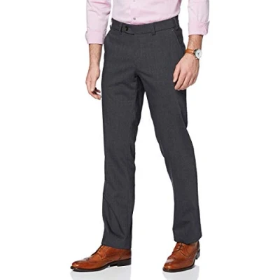 Afbeelding van EUREX by Brax Heren Jan Flatfront scheerwolmix broek, dark grey, 46W x 32L