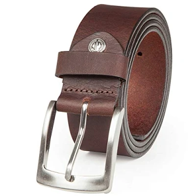 Afbeelding van LINDENMANN riem voor heren, volledig leren van buffelleer, 40 mm breed, in te korten, riem, jeansriem, XL, donkerbruin, taille 3XL / 130 cm