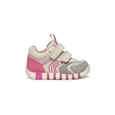 Afbeelding van Geox Sneakers laag voor kinderen, Maat: 22, Grey fuchsia Leer en imitatieleer