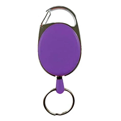 Afbeelding van JoJo Uittrekbare sleutelhouder, sleutelband, identiteitskaart, met sterke veer en scheurbestendig koord (75 cm), sleutelhanger, 4 kleuren, paars, 88x35mm