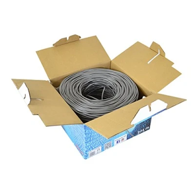 Afbeelding van PNI U05 UTP CAT5e kabel, 305 m, 0,40 mm CCA, 26 AWG, donkergrijs, 4 getwiste paren, voor LAN netwerk en videobewakingssystemen