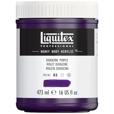 Afbeelding van Liquitex 4412186 Professional Heavy Body acrylverf in kunstenaarskwaliteit met uitstekende lichtechtheid en boterachtige consistentie, 473ml Pot, Dioxazine Purple