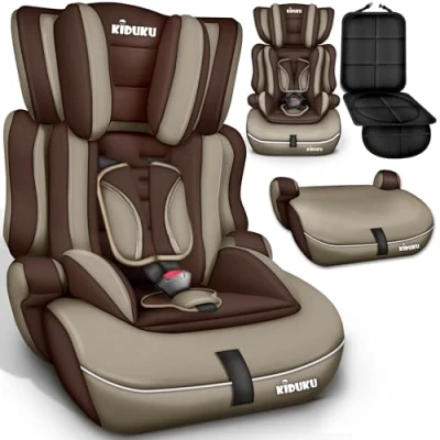 Afbeelding van KIDUKU® Autostoel 9 36 kg (1 12 jaar) Kinderzitje ECE R129/03, Groep 1/2/3 Autokinderstoel Kinderautostoel (Bruin/Beige)