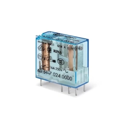 Afbeelding van FINDER 40.61.9.012.0000 serie, 40 standaard, 12 Vcc, 1 schakeling, 8 polig, 16 A, mini frame, drukcircuit, 29 x 25 12,4 mm