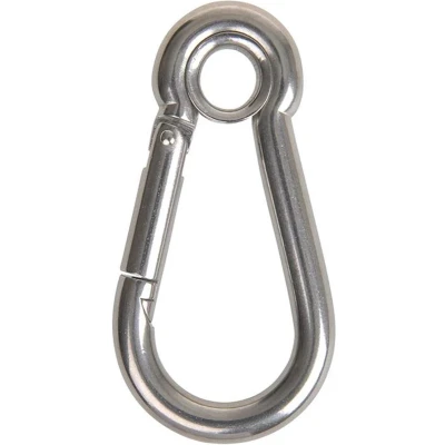 Afbeelding van Seilflechter Karabijnhaak 100 x 10 mm met Gesloten Oog A4 RVS AISI 316 1.150 daN