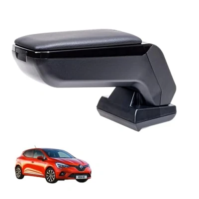 Afbeelding van RATI ARMSTER S armsteun compatibel voor RENAULT CLIO 2019 [zwart,vega leer] retrofit middenarmsteun met opbergvak