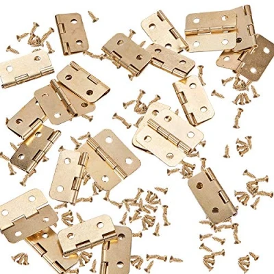 Afbeelding van INCREWAY 50 Set Mini Scharnieren met Bijpassende Schroeven voor Sieraden Borst Doos Houten Kast (Messing Tone)