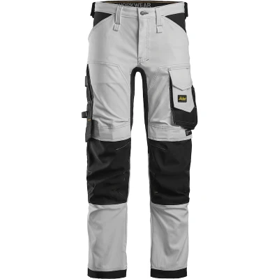 Afbeelding van Snickers 6341 Stretch Werkbroek Wit/Zwart Maat 148 (Jeansmaat 33/35)