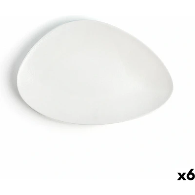 Afbeelding van Eetbord Ariane Antracita Driehoekig Wit Keramisch Ø 29 cm (6 Stuks)