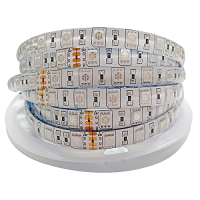 Afbeelding van Tesfish 24V RGB Ledstrip, 5M LED Strip Lights SMD 5050 IP65 Waterdicht 300 LEDs Kleur veranderende lichtstrip voor Slaapkamer, Keuken Decoratie