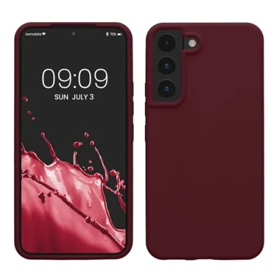 Afbeelding van kwmobile telefoonhoesje geschikt voor Samsung Galaxy S22 Hoesje met siliconen coating Smartphone case in bordeaux violet