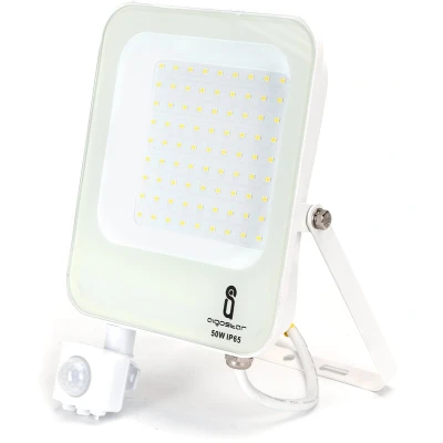Afbeelding van Buitenlamp wit met IR bewegingssensor LED 50W 4700Lm=500W schijnwerper koelwit 4000K waterdicht IP65