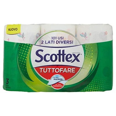 Afbeelding van Scottex Tuttofare keukenpapier, twee verschillende pagina&#039;s, 3 maxi rollen