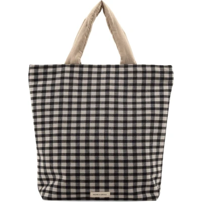Afbeelding van monk and anna Baya shopper check Black
