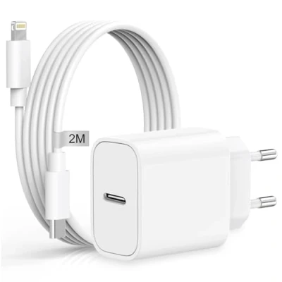 Afbeelding van iPhone snellader met oplaadkabel 2 m, AINPOW 20 W oplader, USB C oplader snellaadkabel, voeding, laadstekker, oplaadadapter voor Apple 14 13 12 Pro Max/11/XS/XR/iPad