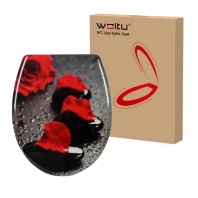 Afbeelding van WOLTU WS2547 WC bril Toiletbril in Duroplast met scharnier,WC deksel hoes afdekking softclose mechanisme