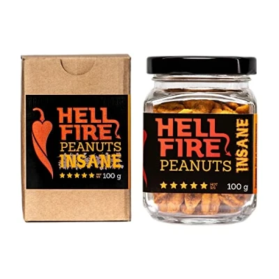 Afbeelding van I LOVE SPICY Hellfire Peanuts Insane Extreem 100 g Hete Pinda&#039;s Gekruid met Carolina Reaper Chili Peper, Heetheid 5/5