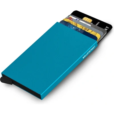 Afbeelding van Walletstreet Uitschuifbare Pasjeshouder Aluminium Creditcardhouder Card Protector Anti Skim/ RFID 8 Pasjes Blauw
