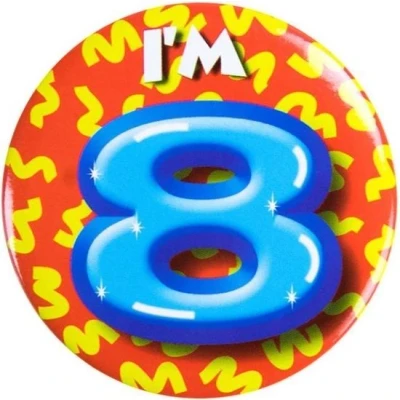 Afbeelding van I&#039;m 8 Button Jaar 5,5cm