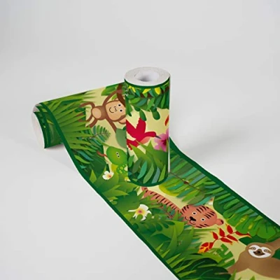 Afbeelding van JUNGLE DIEREN BEHANGRAND Zelfklevend meerkleurig A.S. Création Only Borders 11