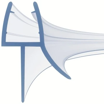 Afbeelding van HNNHOME 1 meter gebogen doucheafdichting, douchedeurafdichting voor badkamer douchewand en douchewand, geschikt 6 8 mm glasdikte, dicht spleten tot 20 af (gebogen)