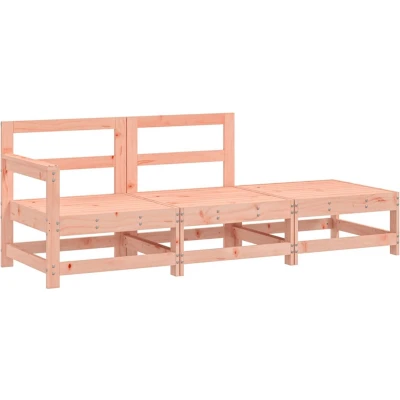 Afbeelding van vidaXL 3 delige Loungeset van Douglashout Lounge Set Tuin Loungebank Hout