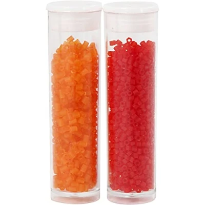 Afbeelding van Creotime Rocailles 1,7 Mm Transparant Oranje/transparant Rood