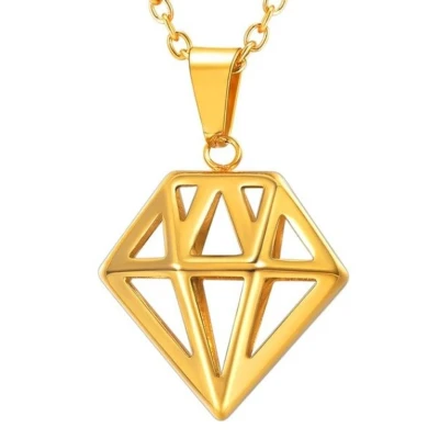 Afbeelding van Mendes heren ketting Edelstaal Diamant Goudkleurig